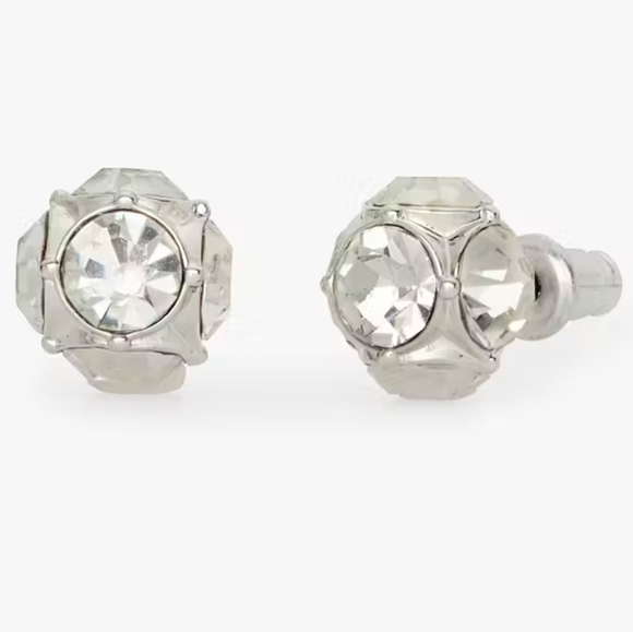 Kate Spade Silver Stud Crystal Glam Earrings - Picture 1 of 2